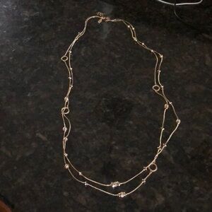 New Chicos Double Strand gold tone necklace
